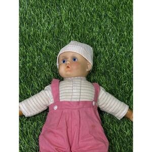 Vintage 1950s Baby Doll Rubber Face Cloth Body Blue Eyes Sleep Eyes